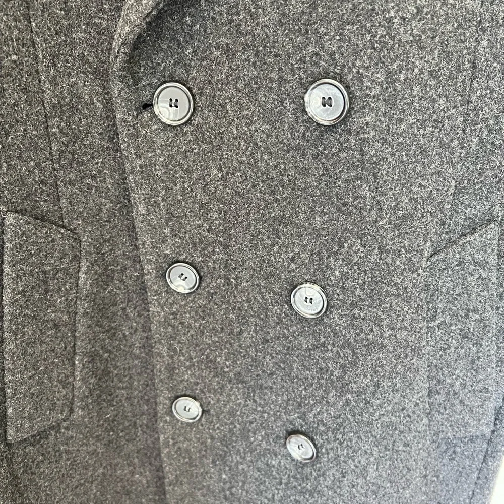 Men's Vintage London Fog Long Wool Coat Grey Made in USA Size 40 Regular